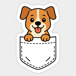 Cute Beagle Puppy Pocket Pal Funny Beagle Dog Lover Sticker